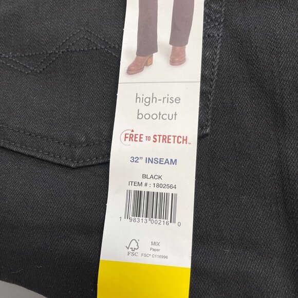NEW Wrangler Women's 6 Black High-Rise Bootcut Jeans Free-To-Stretch 32" Inseam - Picture 10 of 11
